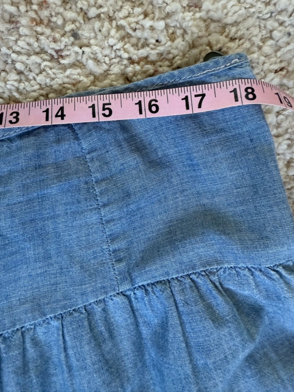 Lauren Ralph Lauren Tiered Denim Midi Skirt 12P Boho Western Prairie Peasant - Picture 6 of 11